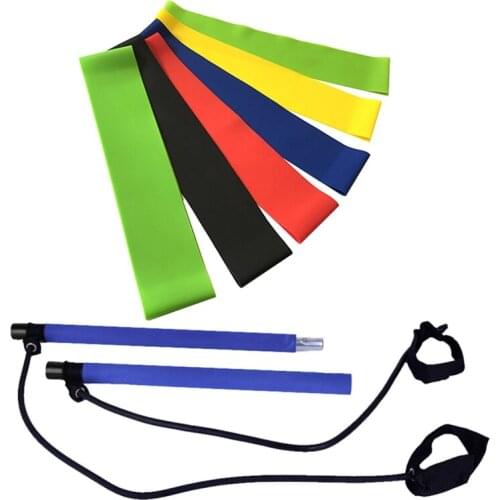 Pilates Bar Kit With Resistance Band Upgrade Kit with 5 Resistance Bands Portable Yoga Pilates Stick Gym At Home