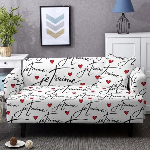 Simple Design Love Heart Elastic Sofa Cover Non Slip Stretch Slipcovers For Combination L Shape Couch Covers 1/2/3/4 Seaters