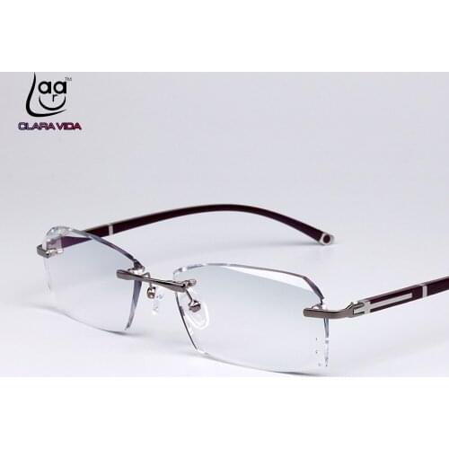 Luxury PRIVATE Custom Manual Pure Titanium Frame Diamond Cut High-elastic Tinted Lenses Mens Prescription Glasses Photochromic