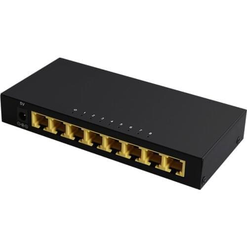 Mini 8Port Network Switch Desktop Gigabit Fast RJ45 Ethernet Switcher LAN Switching Hub Shunt Adapter 10/100Mbps