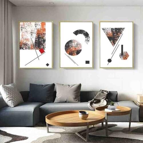Modern Abstract Geometry Canvas Painting Black Lines Wall Art Nordic Poster and Print Picture for Living Room Cuadros Decoration