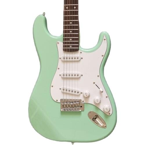 Stract Electric Guitar Surf Green Color Silver Hardware White Board Basswood Body High Quality Free Shipping