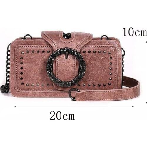 2021 New Retro Women Shoulder Bags Diamond Flap Cross-body Bag Machine Punk Style All-match Messenger Bags Heavy Metal Fashion