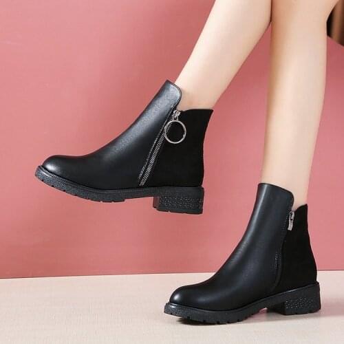 New autumn wedge heel ankle boots Women Shoes increased platform female fashion boots casual zipper shz boots 234