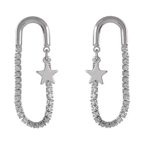 POTCET Womens Pentagram Stud Earrings Geometric Fashion Retro Hip Hop Personality Party Jewelry