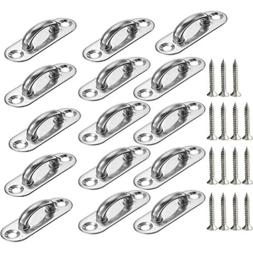 1.8 x 0.6 Inch Stainless Steel Ceiling Hook Pad Eye Plate Marine Hardware Staple Hook Loop Screws Mount 15 Pcs CNIM Hot