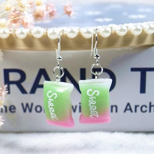 1pair Women Earring Resin Craft Sweet Candy Bff Friendship Drop Earrings For Women Children Jewelry