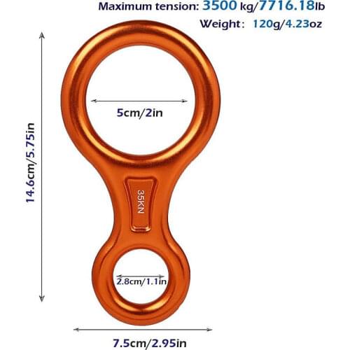 Rock Climbing Descender Carabiner Rope Small Slow Descent Device 1PC Downhill Eight Ring Random Color Climbing Descend