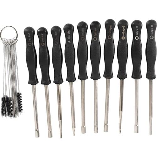10 Pcs Tune up Carburetor Adjusting Screwdriver Tool Kit with Carb Cleaning Needles Brushes for Walbro Zama Ryobi for Stihl Echo