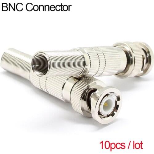 10pcs BNC Connector Male Compression Coax CCTV Cable Connectors BNC Insulation Connector for CCTV Camera Surveillance System Kit