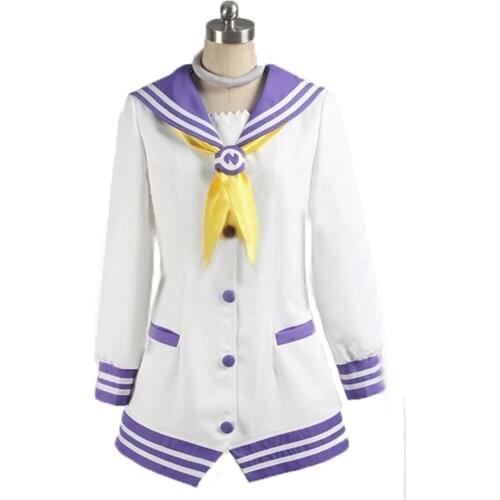 2020 Hyperdimension Neptunia Mk2 Nepgear Purple Sister Cosplay Anime Costume with socks Lolita Party Dress White Purple Uniform