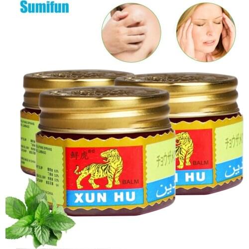 3Pcs Tiger Balm Cooling Oil Mint Anti Itching Cream Relieve Headache Dizziness Cold Stuffy Nose Refreshing Medical Plaster
