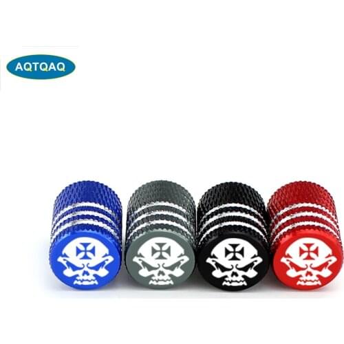 4Pcs/Set Universal Skull Alu-alloy Tire Valve Caps for Car Truck Motorcycle Bicycle Valve Stem Cover Tire Accessories