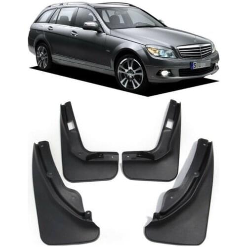 4pcs Molded Car Mudflaps For Mercedes Benz C Class C-Class W204 S204 Estate Wagon 2008 2009 2010 Front Rear Splash Mudguards