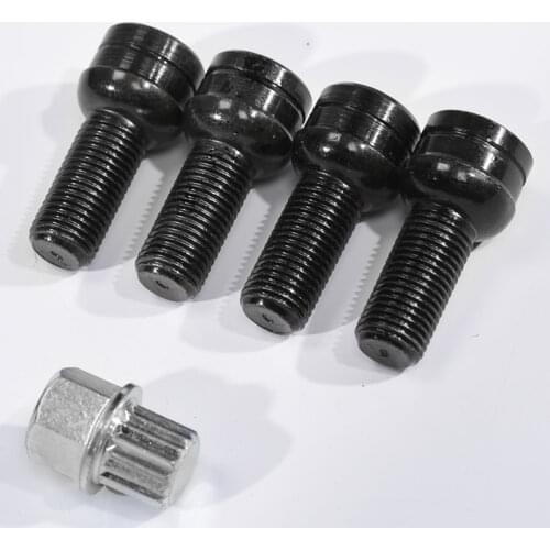 5pcs 17mm Anti-theft Wheel Screw Bolt and Lock Lug Nut Fit For VW Golf Jetta Beetle Passat For Audi Car Wheel Bolts Accessories
