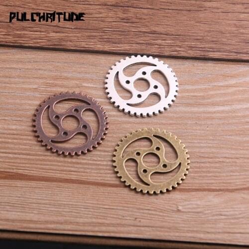 6PCS 31/40mm Three Color Vintage Metal Zinc Alloy Steampunk Big Gear Charms Fit Jewelry Pendant Charms Makings