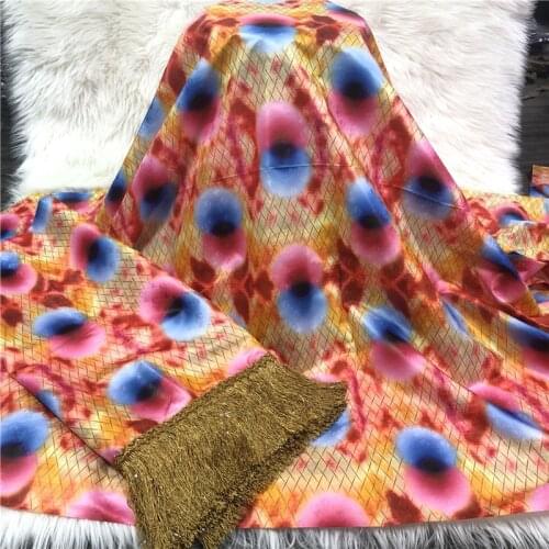 African cotton Lace Fabric Bazin Riche fabric High Quality Lace Jacquard Brocade Nigerian Lace 5yards+2yards Dress x69-45