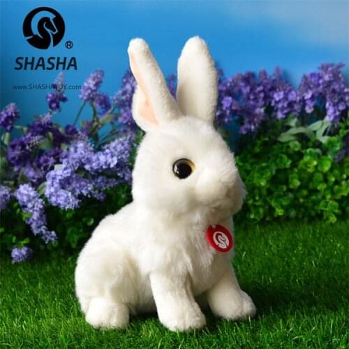 White squatting rabbit 25cm plush toy rabbit doll birthday gift d891