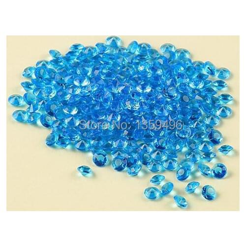 Free Shipping ! 1000 pcs / 6.5mm 1 Carat Turquoise Acrylic Dimond Confetti Wedding Party favor Decoration