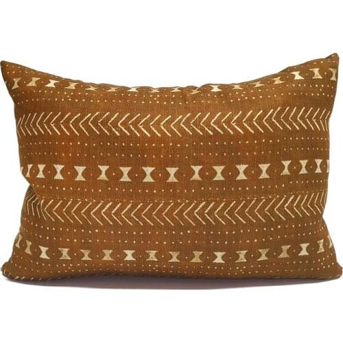 Bohemian Tan Handmade Linen Fabric Cushion Cover Pillowcase 2 PCS Set