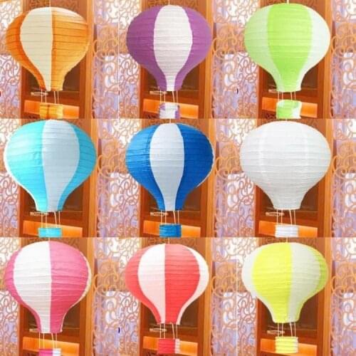 Rainbow color paper lantern hot air balloon wedding decoration childrens bedroom hanging birthday party decorations ornament
