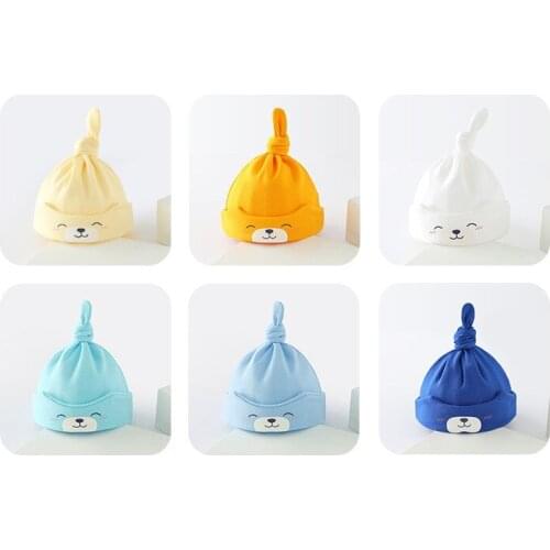 Baby Newborn Boys Girls baby bears Beanies Caps Toddler Beanie Infant Cotton Knot Sleep Hats Photography Props