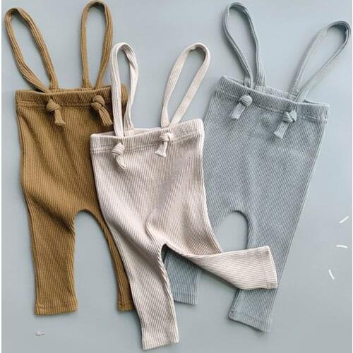 Baby Boys Girls Skinny Pants Winter Knit Overalls Ribbed Jumpsuit Baby Clothing Leggings Kids Warm Bottoms Hight Elastic Trouser