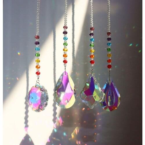 Crystal Wind Chime Hanging Home Decoration Pendant Handmade for Outdoor Gardening Coloful Hanging Craft Room DIY Decor