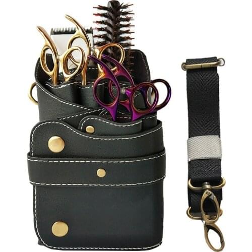 Leather Salon Barber Scissor Bag Hairdressing Holster Pouch Case Professional Hairdresser Scissors Case Bag Holder Belt