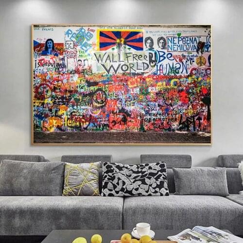 Colorful Street Graffiti Art Painting on Canvas Posters and Prints Abstract Wall Art Pictures for Living Room Cuadros Decor