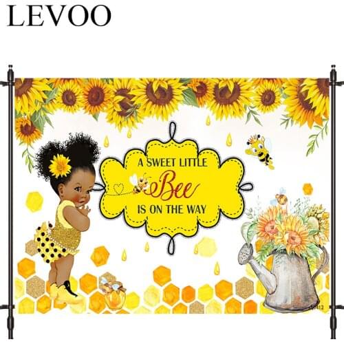 LEVOO Photography Studio Sunflower Bee Newborn Baptism Yellow Newborn Photography Backdrop Camera Fotografica