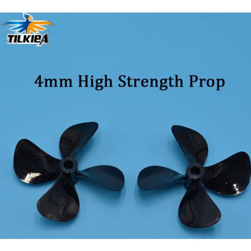 6 Size Available 4mm RC Boat Four Blades Paddle 4 Blades Positive & Reverse Boat Propeller High Strength Screw D50mm 55mm 60mm