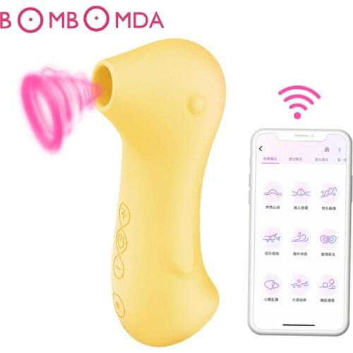 Clit Sucker Vagina Sucking Vibrator Bluetooth App Remote Control Clitoris Stimulator Blowjob Oral Nipple Sex Toys for Adult Wome