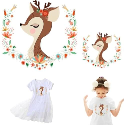 Iron on transfers for Clothes stickers patches on Clothing cute deer iron on vinyl transfer badge iron on patches Washable diy