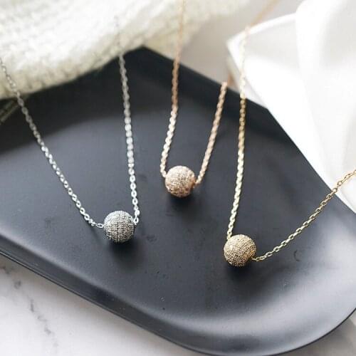 New Stainless Steel Gold Round Ball Choker Necklaces Jewelry Pendant Snake Chain Necklace For Women Fashion Jewelry Gifts