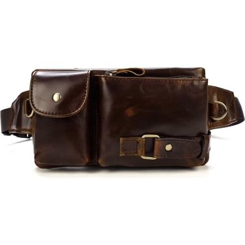 Luufan Men Waist Packs Genuine Leather Belt Bag Men Fanny Pack Fashion Mens Bag Male Travel Waist Packs For Phone Belt Hip Bag