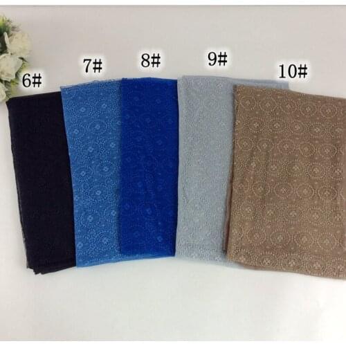 Plain Lace Scarf Ladies Shawl Muslim Hijabs Pure Cotton Scarf Women Scarfs Fashionable Ladies Long Scarves Pashmina