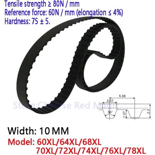 1pcs 60/64/68/70/72/74/76/78XL Timing belt 0.39inch(10mm) width Transmission Belts XL Belts Positive Drive CNC Stepper motor