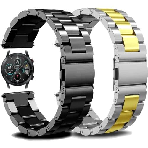 20mm 22mm Stainless Steel Wrist Strap for HONOR Magic 2 42/46mm Watchband Metal Band for HONOR Watch ES/GS Pro Luxury Bracelet