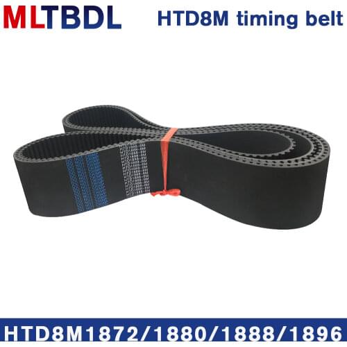 Rubber synchronous belt HTD8M 1872 1880 1888 1896 pitch=8mm arc tooth industrial transmission toothed belt width15/20/30/40