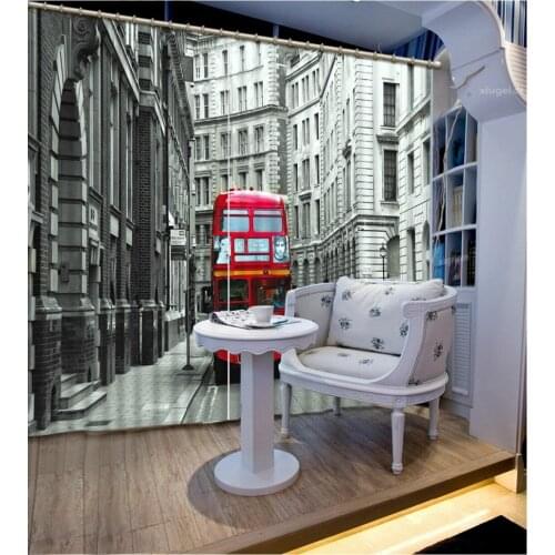 Luxury Blackout 3D Window Curtain building curtains Luxury Blackout 3D Curtains For Living room Bedding room Office