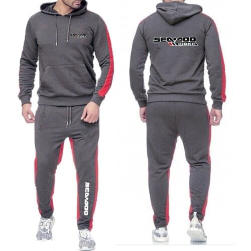 Sea Doo Seadoo Moto Logo 2021 Mens New Classic Spring Pure Color Hoodie Mens Hip Hop Comfortable Casual Top + Pants Set