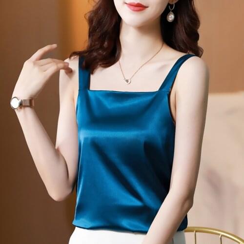 Camisole Top Summer Fashion Vest Female Sexy silk Camis Sleeveless Satin Tanks Comfortable Sling Women 2021 Inside Dames slinger