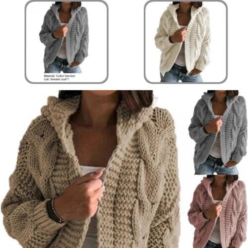 Long Sleeve Knitwear Long Sleeve Solid Twist Knitted Coat for Daily Wear