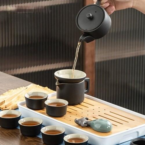 Japanese Portable Tea Sets Travel Ceramics Simple Living Room Office Tea Sets Teapot Teacup Jogo De Cha Teaware Sets DI50CJ