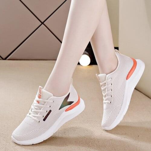 Women Casual Sneakers Lace Up Mesh Breathable Sport Flats Shoes Fashion Ultralight Comfort Walking Shoes Ladies Vulcanized Shoes