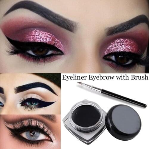 1 Piece Black Waterproof Eyeliner Natural Lasting Eyeliner Brush Makeup Eyeliner Gel Eye Modification Tool Female Cosmetics
