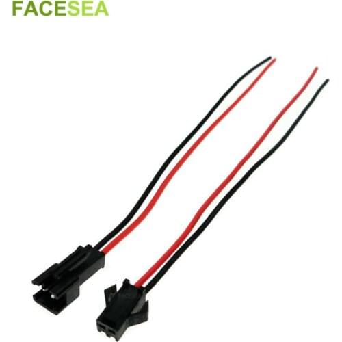 10/20/50/100 pairs 2pin JST SM connector 15cm wire single color SMD 5050 3528 3014 5630 LED Strips 2 Pin Connector Cable 22AWG