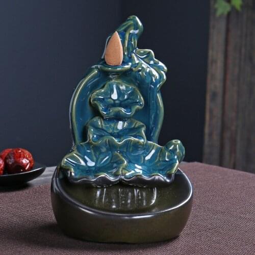 New Free Zen 10Pcs Incense Cones Backflow Incense Burner Ceramic Aromatherapy Furnace Smell Aromatic Incense Road Zen