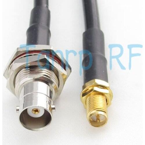 2m RF connector Pigtail coaxial jumper cable 200cm RG58 extension cable 6feet BNC female nut bulkhead to RP SMA female jack